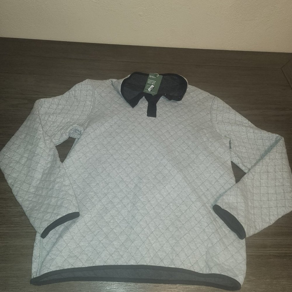 Quince Men's Reversible Quilted Pullover NWT Gray  Med - Picture 3 of 11